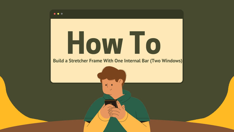 Building a Stretcher Frame With One Internal Bar (Two Windows)