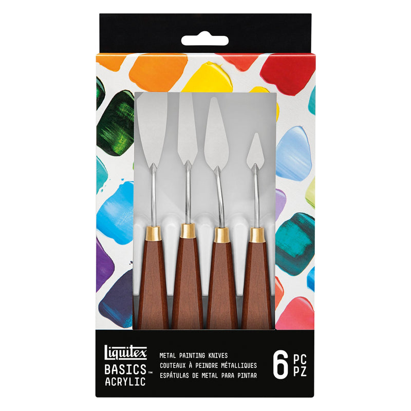 Liquitex Basic Acrylic Metal painting Knives Pack of 6